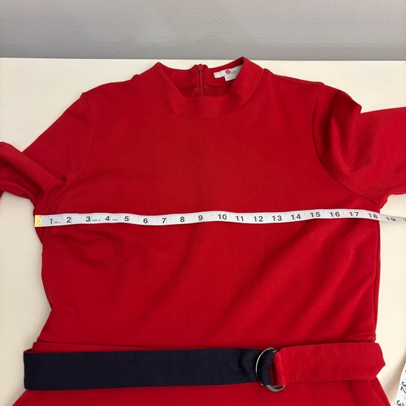 Boden Nerissa Ponte Midi Dress Red Navy size 12 - Picture 9 of 16
